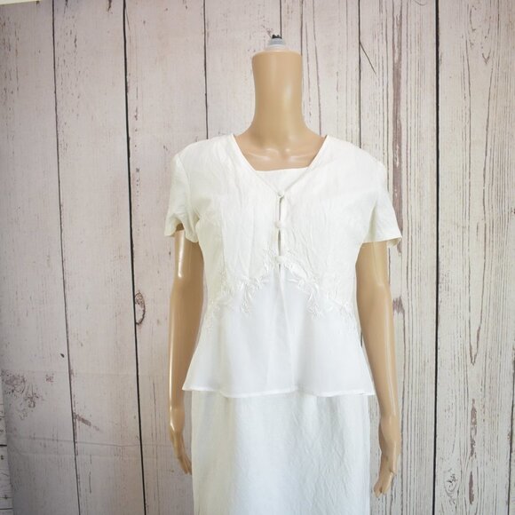 Plaza South 80's Vintage Linen and Rayon Two Pieces Skirt Set - Picture 4 of 10